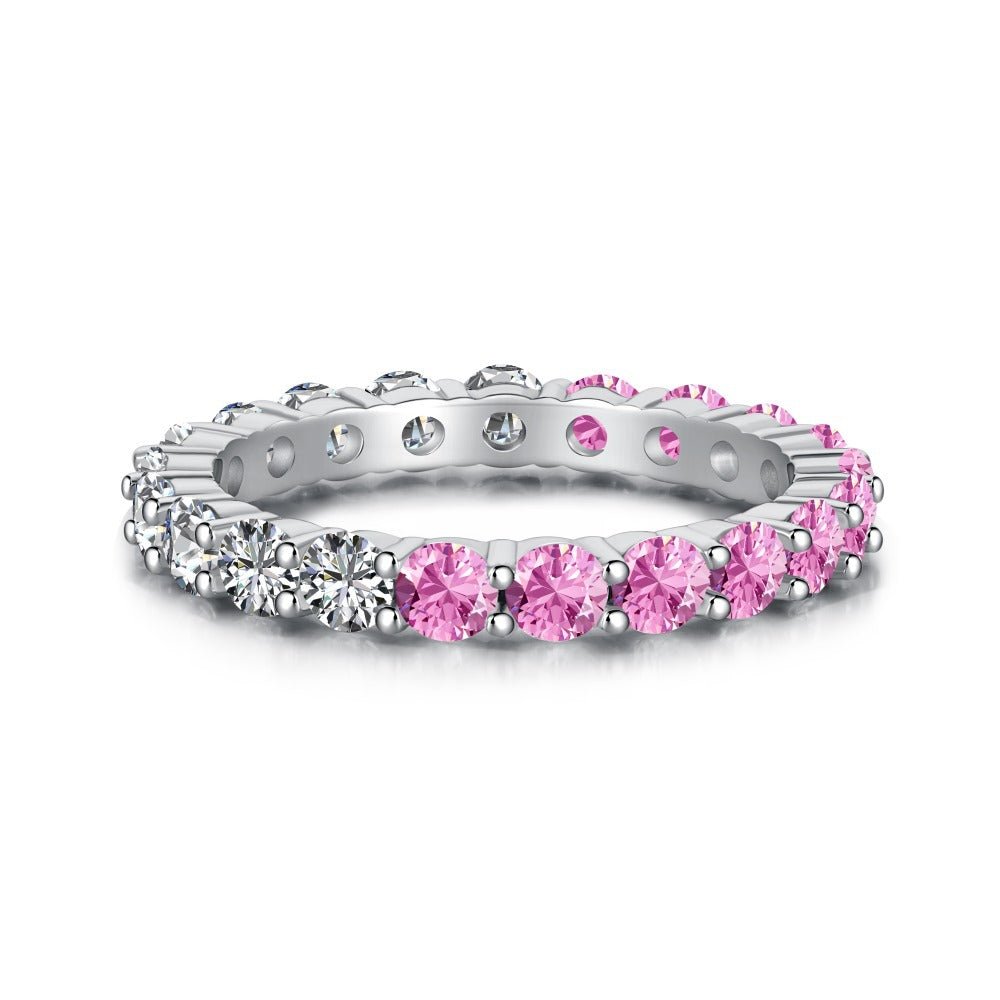 Single row full diamond row ring - Hastella.J