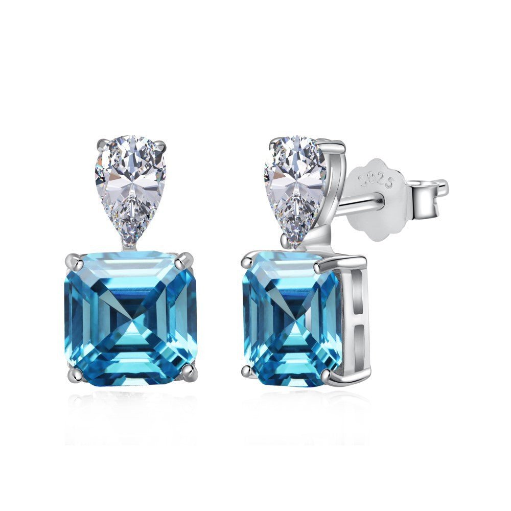 Square Diamond Premium Earrings - Hastella.J