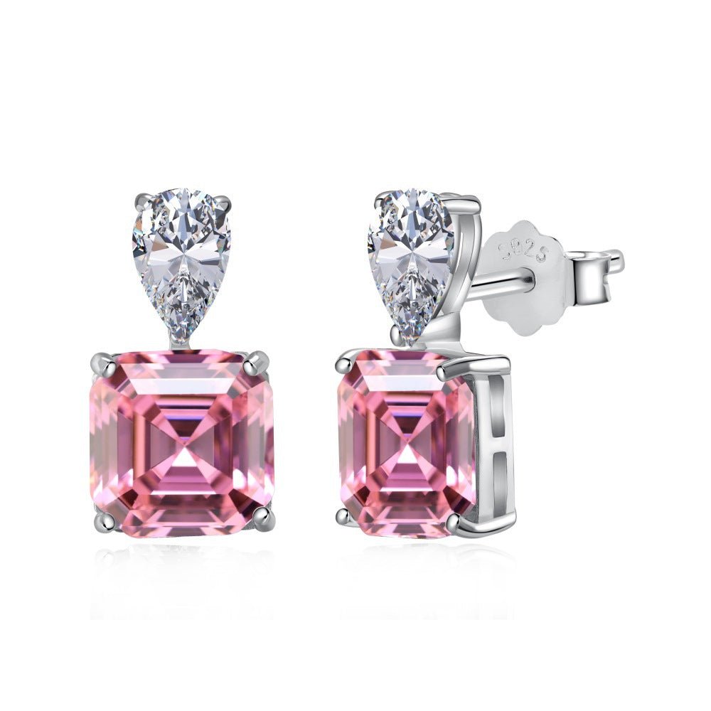 Square Diamond Premium Earrings - Hastella.J