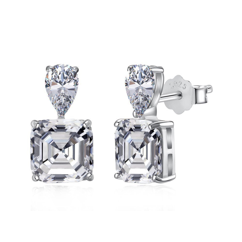 Square Diamond Premium Earrings - Hastella.J