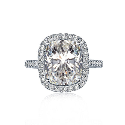 Square diamond ring inlaid with 8A zircon - Hastella.J