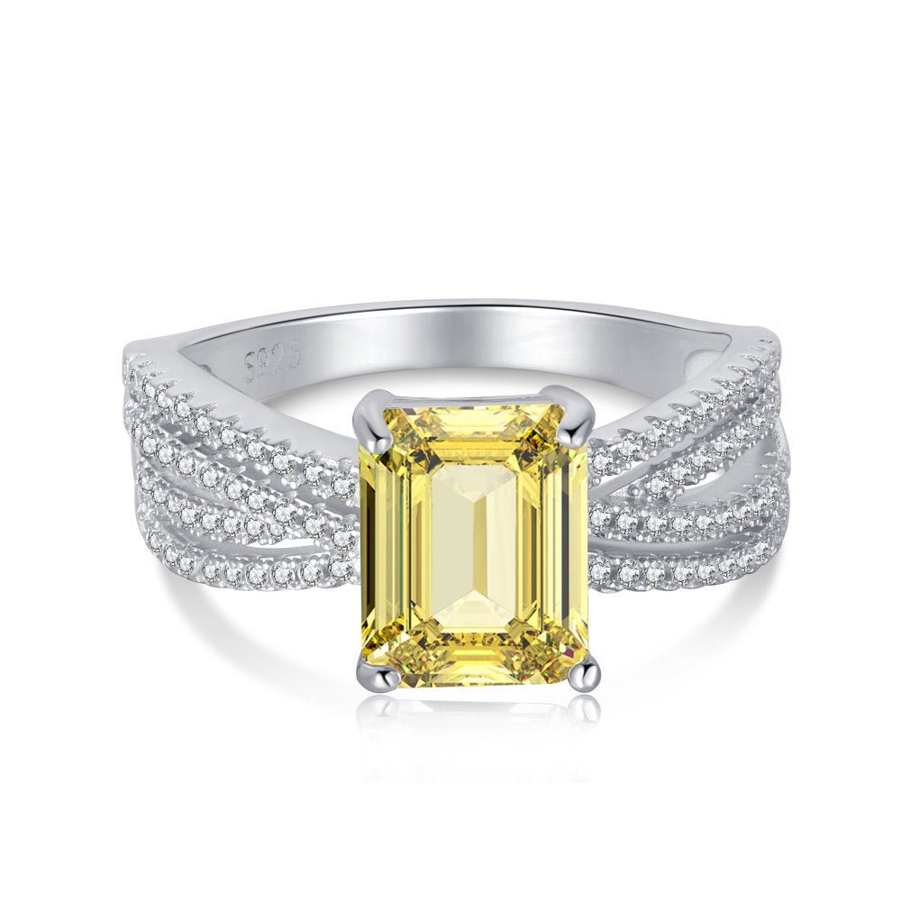 Square yellow Zincon ring - Hastella.JNE120337-S-W-HBUS 7