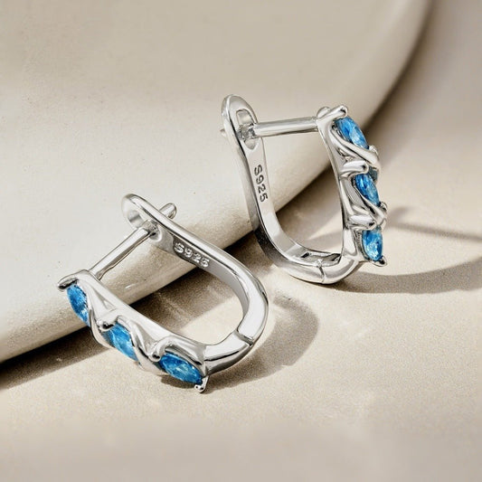 Blue marquise earrings