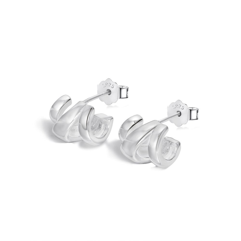 Wavy irregular cold wind earrings