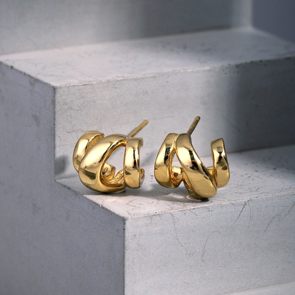 Wavy irregular cold wind earrings