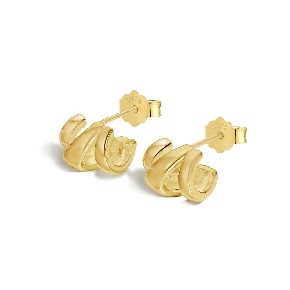 Wavy irregular cold wind earrings