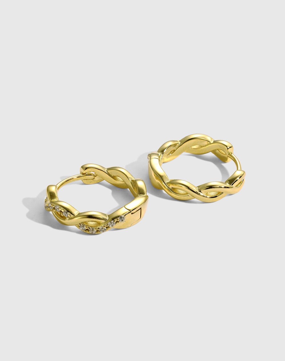 Wavy twist ring cross cut-out earrings