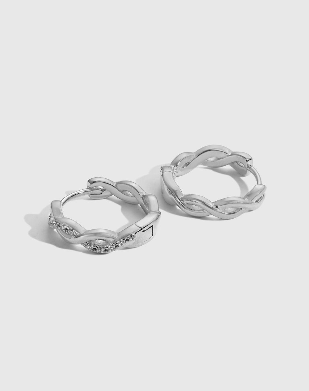 Wavy twist ring cross cut-out earrings